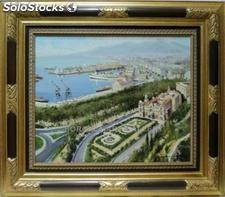 Vista de Malaga | Pinturas de paisajes en óleo sobre lienzo