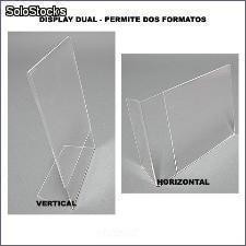 Visual Plexiglas porta dupla (duas posições)