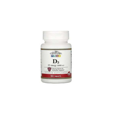 Vitamine D3 25 mcg (1,000 IU) 60 Tablets