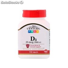 Vitamine D3, 25 mcg (1000 UI), 110 comprimés