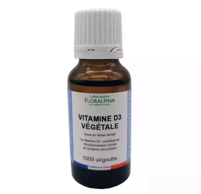 Vitamine D3 Végétale Liquide 20 ml - 1 000 UI/goutte