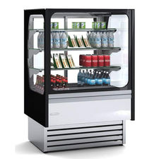 VITRINA EXPOSITORA REFRIGERADA 1 METRO ANCHO COLOR NEGRO EH VRE-100