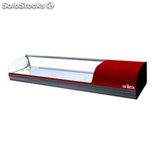 Vitrina refrigerada tapas 6GN1/3-40 modelo iron línea arilex - Placa lisa - Rojo