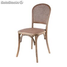 Vivendi marron- Cadeira de madeira com encosto de rede
