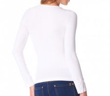 VKA20 Camiseta térmica para mujer interior de felpa cuello redondo slim fit