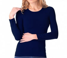 VKA25 Camiseta térmica para mujer interior de felpa cuello en forma V slim  fit