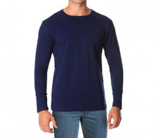VKA26 Jersey de hombre mod. Orlando camiseta con cuello redondo Slim fit Azul