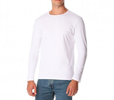 VKA26 Jersey de hombre mod. Orlando camiseta con cuello redondo Slim fit Blanco