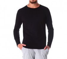 VKA26 Jersey de hombre mod. Orlando camiseta con cuello redondo Slim fit Negro