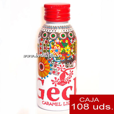 Vodka Gecko Caramel 5cl CAJA DE 108 unidades. Envase de metal