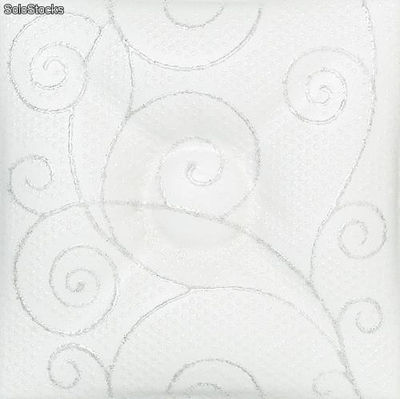 Wandverkleidung keramik weiß und silber. Referenz: Decor Capitone Blanc - Foto 2