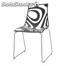 Wave chaise-mod. 2265-slide structure tubulaire en acier mm. 11-coque en