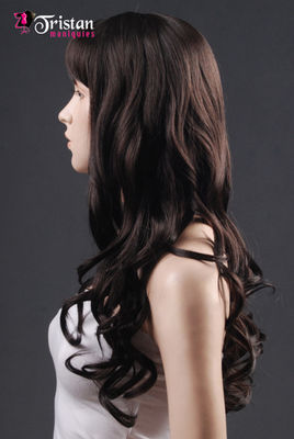 Wavy long brown wig with bangs - Foto 2
