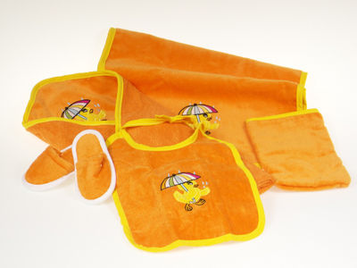 Welurowy 6-częściowy zestaw dla Twojego dziecka: pomarańczowy - Zdjęcie 3