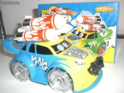 Wesoły samochód z rakietkami - zabawka na baterie (cimg5461)
