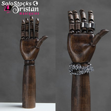 WH07 WH07-L-R articulable walnut-colored wood hand / right hand feminine 36CM