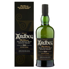 Whisky Ardbeg 10 années Islay Single Malt 0,70 Litros 46º (R) + Cas 0.70 L.