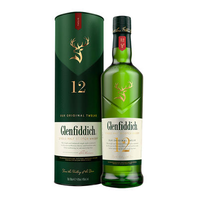 Whisky Glenfiddich 12 jahre 1,00 Litro 40º (R) + Kiste 1.00 L.