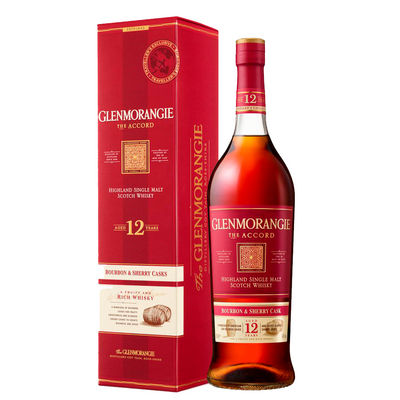 Whisky Glenmorangie 12 jahre The Accord 1,00 Litro 43º (R) + Kiste 1.00 L.