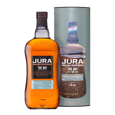 Whisky Isle Of Jura 12 jahre The Bay 1,00 Litro 44º (R) + Kiste 1.00 L.