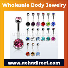 Wholesale Belly Banana with Jewel Ball | Acha