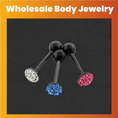 Wholesale Black Anodised Surgical Steel Tongue Barbell | Acha