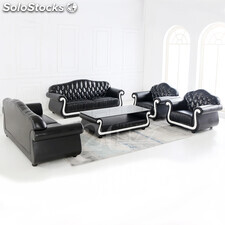 Wholesale Modern Lounge Couch Living Room Furniture Cowhide Leather Chesterfield