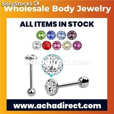 Wholesale Tongue Barbell With Crystals