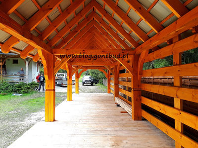 Wiata drewniana / garaż drewniany / altana / altanka / chata grillowa - Zdjęcie 3