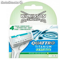 Wilkinson Sword - ricariche quattro titanium sensitive - - Pack 4 lame per uomo