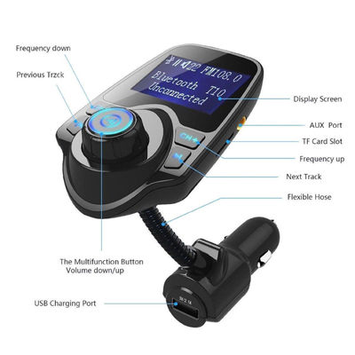 Wireless In-Car Bluetooth FM Transmitter MP3 Radio Adapter Car Kit USB Charger - Photo 2