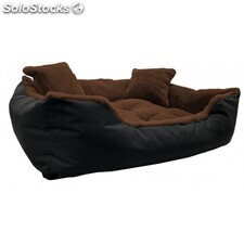 Włochate legowisko kanapa sztuczne futro RABBIT 100x75cm +2 poduszki brązowy