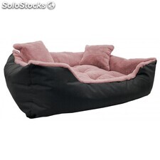 Włochate legowisko kanapa sztuczne futro RABBIT 115x95cm +2 poduszki różowe