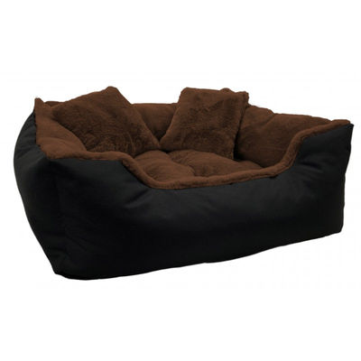 Włochate legowisko kanapa sztuczne futro RABBIT 55x45cm +2 poduszki brązowy - Zdjęcie 2