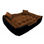 Włochate pluszowe legowisko kanapa 130x105cm +2 poduszki kolor brązowy - Zdjęcie 2