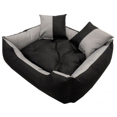 Wodoodporne legowisko kanapa 4w1 45x35cm + 2 poduszki szaro-czarne - Zdjęcie 3