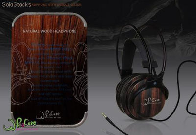 Wood stereo headphone and earphone php 0001 WhoCare