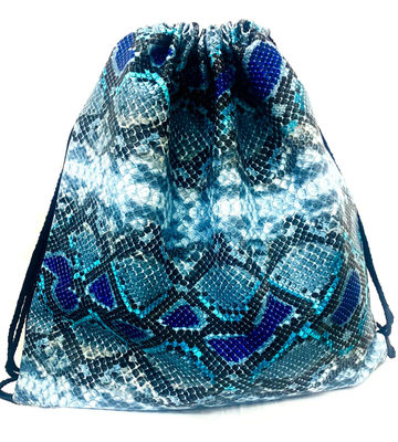 Worek / plecak na zakupy - niebieski, imitacja skóry węża