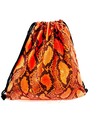 Worek / plecak na zakupy - pomarańczowy, imitacja skóry węża