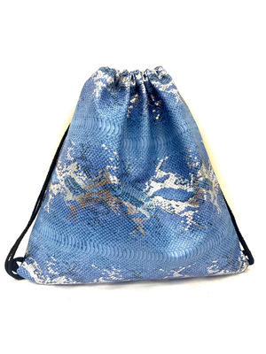Worek / plecak niebieski ze srebrem
