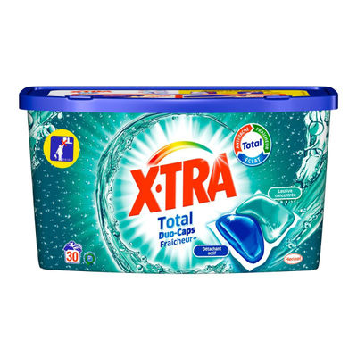 X-TRA Lessive capsule fraîcheur + 2en1 : la boîte de 30 capsules