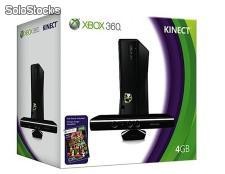XBOX 360 4GB com controle, jogo Kinect e Kinect