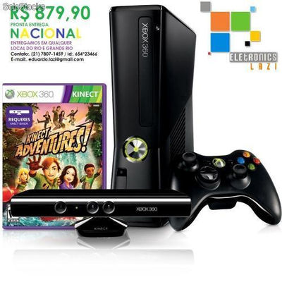 Xbox360 4gb Slim c/ Kinect + 1 jogo.
