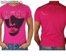 Young Rich t-shirt Clubwear &quot;face&quot; yr-1913-7448 rosa