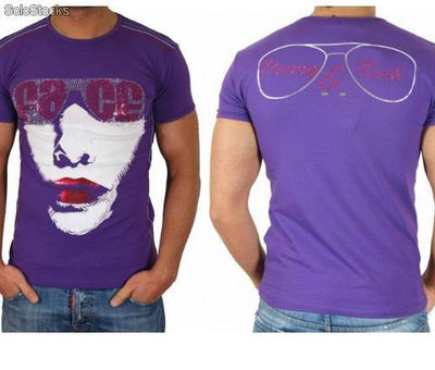 Young Rich t-shirt Clubwear &quot;face&quot; yr-1913-7448 viola