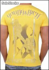 Young Rich t-shirt Clubwear &amp;quot;go go girls&amp;quot; yr-1911-9809 giallo - Foto 2