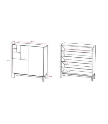 Zapatero 2 puertas modelo 513 acabado blanco, 90x90x27 (alto x ancho x fondo) - Foto 2