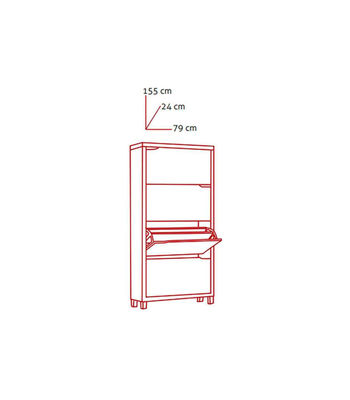 Zapatero 4 puertas kubox acabado blanco, 79 cm(ancho) 155 cm(altura) 24 - Foto 2