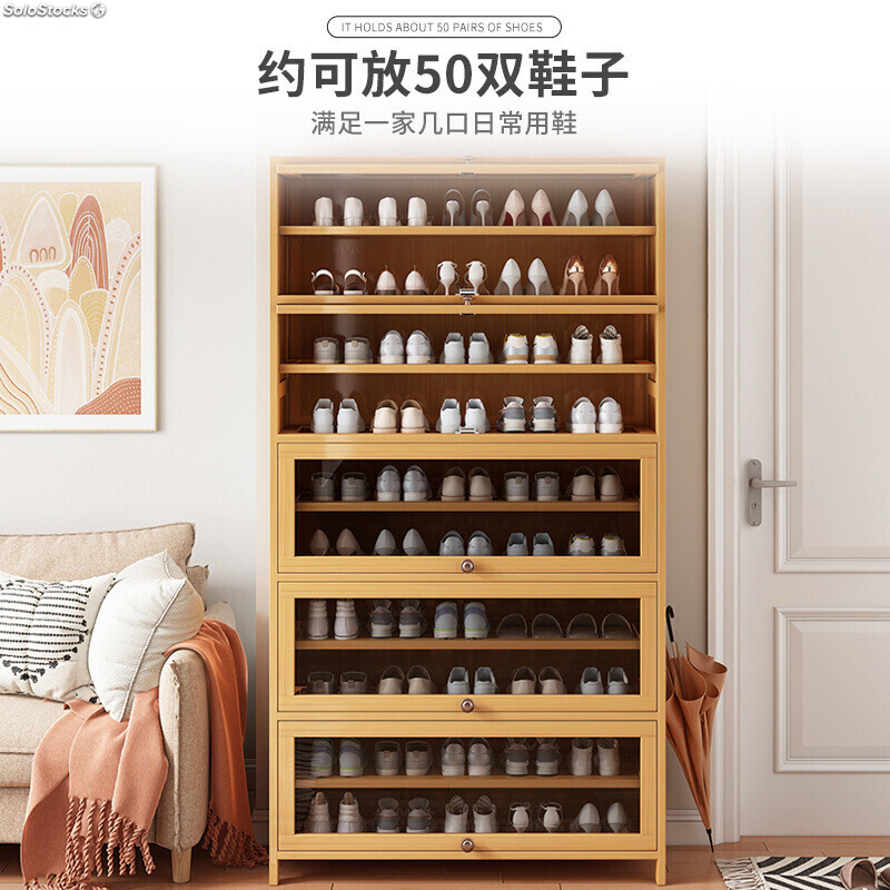Mueble Estantería zapatero de madera bambú para calzado armario zapato –  Maxia Market