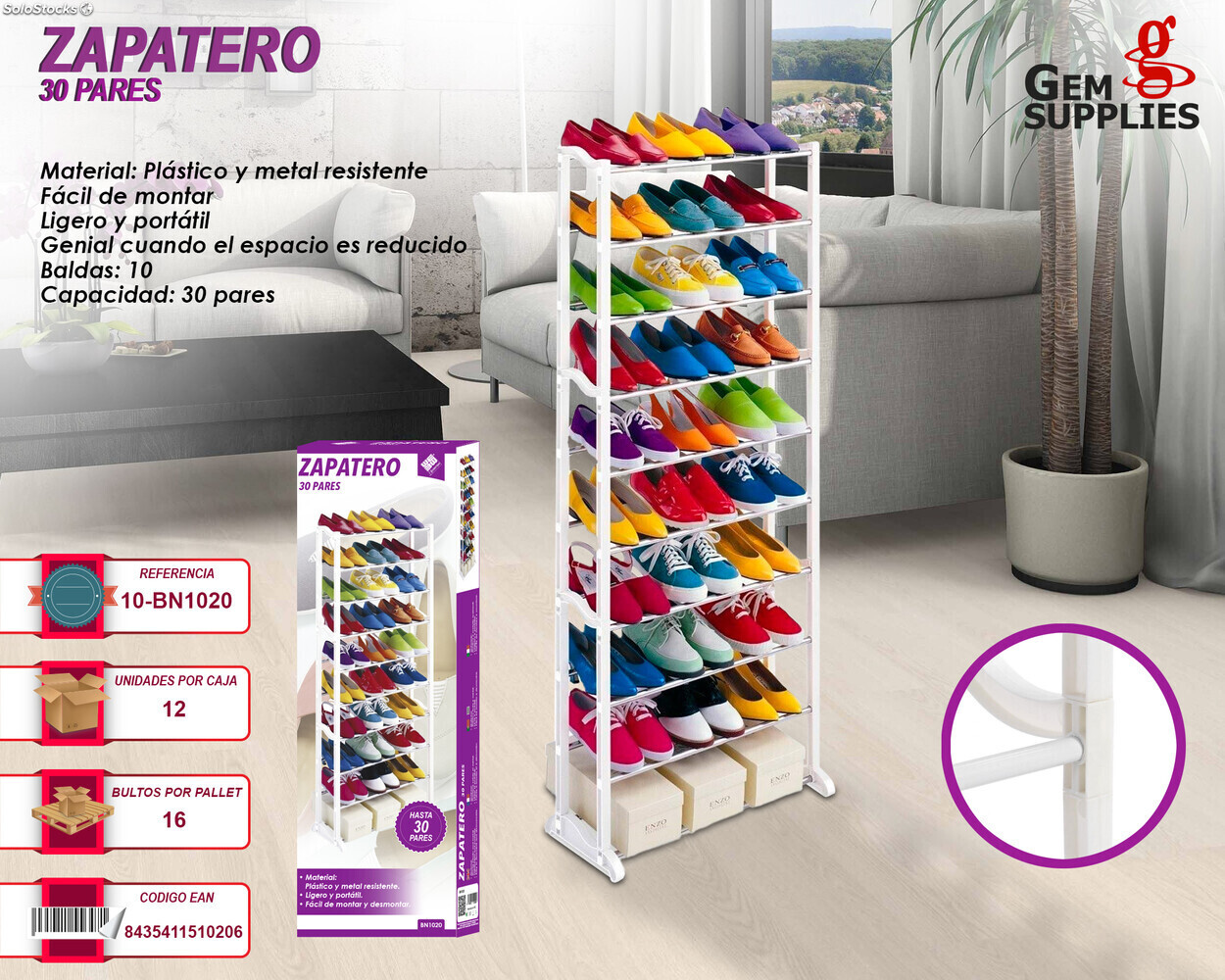 Zapatero We Houseware 30 Pares Bn1021 Modular con Ofertas en Carrefour